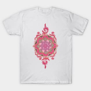 Hot Pink, Magenta and Orange Super Boho Medallions T-Shirt